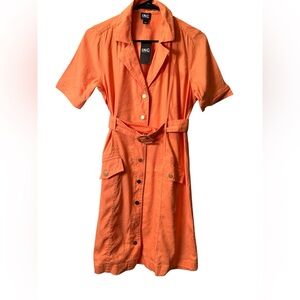 INC International Concepts Belted Linen Blend Mini Dress Small NWT Summer Dress